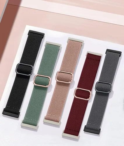 Vista 6 de Paquete de 10 correas para Fitbit Versa 3/Fitbit Versa 4 Band/Fitbit Sense bandas para hombres y mujeres, correa elástica ajustable de nailon