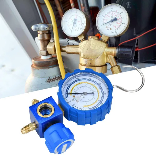 Vista 9 de Juego de colector de CA, herramienta profesional de refrigeración de aire acondicionado de baja presión con espejo visual para técnicos de HVAC