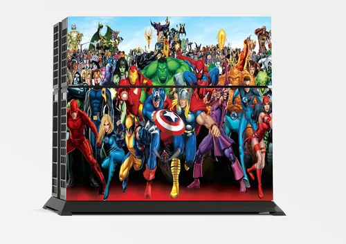Vista 2 de Superhero Skins para PS4 Playstation 4 - Calcomanías de consola Vinal + juego de 2 controles