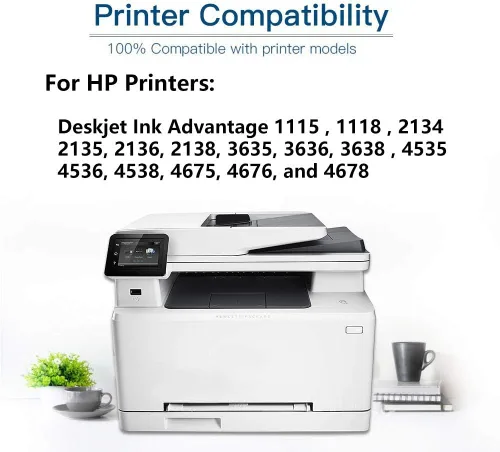 Vista 4 de Paquete de 8 cartuchos de tinta remanufacturados de alto rendimiento (4 negros + 4 tricolores) para HP 664XL 664 XL para usar para impresoras