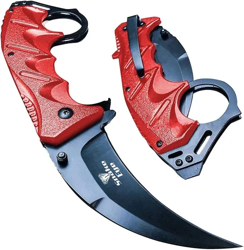 Vista 5 de Cuchillo de bolsillo Snake Eye Tactical para uso diario, estilo de apertura asistida, plegable EDC (Negro)