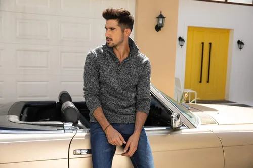 Vista 2 de COOFANDY Sudadera térmica de punto casual para hombre