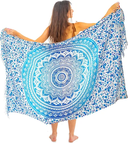 Vista 21 de Boho Chic Pareo - Pareo Mandala - Cubre Traje de Baño Bikini - Vestido de Playa - Envoltura