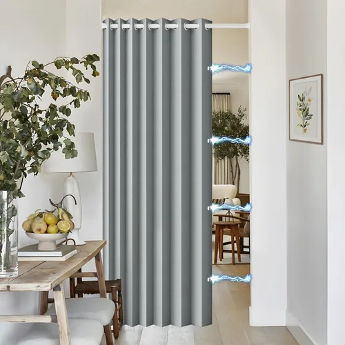 Vista 60 de Cortinas plisadas completamente opacas con cierre magnético, 72 pulgadas de largo, para interiores y exteriores, 1 panel, 45 pulgadas de ancho x 72