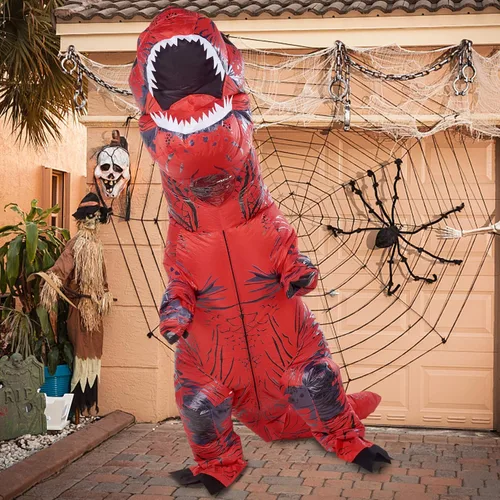 Vista 4 de Lulu Home Halloween Dinosaur Costume Inflatable T-Rex Dinosaur Costume for Adults