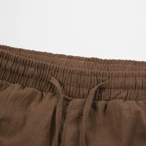 Vista 4 de Pantalones piratas medievales para hombre, a la moda, vikingo, renacentista, gótico, disfraz de Halloween, fiesta, pantalones de cintura elástica