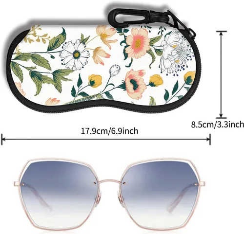 Vista 25 de Hion Sunglasses Case Ultra Light Neoprene Zipper Eyeglass Soft Case with Belt Clip