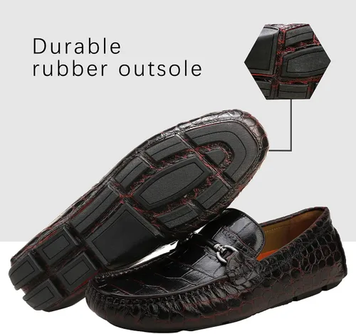 Vista 2 de Mocasines de cuero genuino para hombre, cómodos mocasines casuales de conducción, mocasines transpirables