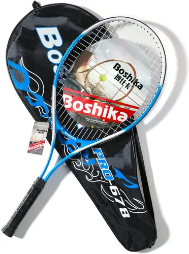 Vista 5 de Raquetas de tenis para adultos, raquetas de tenis de 27 pulgadas, juego de raquetas de tenis para 1 jugador con pelota, agarres, base de tenis