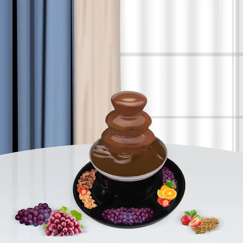Vista 9 de Máquina de fuente de chocolate de 3 niveles, 40 W, 120 V, 1 libra, máquina eléctrica de fuente de fondue de chocolate de acero inoxidable, máquina