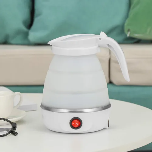 Vista 7 de Hervidor portátil plegable Hervidor de viaje – Silicona de grado alimenticio mejorada, calentador de 5 minutos para hervidor eléctrico plegable