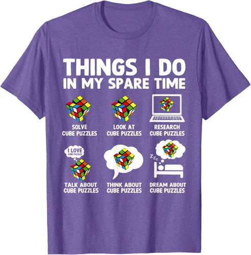 Vista 10 de Things I Do in My Spare Time Cube Puzzle Speed Cubing Camiseta