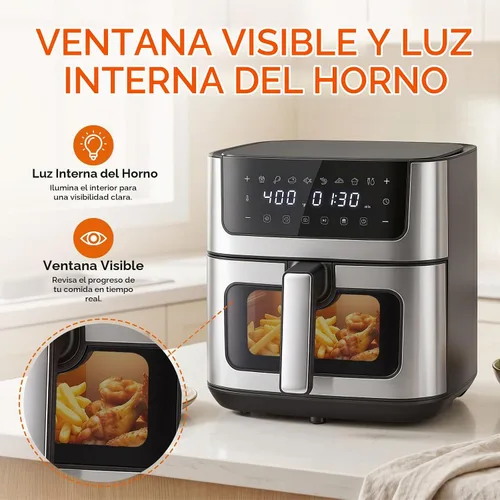 Vista 6 de Air Fryer 6.34 QT, Airfryer with Viewing Window and 8 Presets