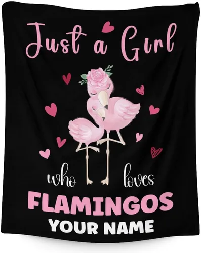 Vista 22 de Manta de flamenco de regalo, 30 x 40 pulgadas, bonita manta para mujeres y niñas, mantas negras suaves y peludas para sofá y oficina