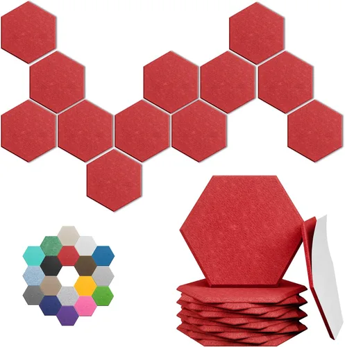 Vista 49 de Paneles hexagonales en forma de A, paquete de 12 paneles acústicos de alta densidad de 12 x 10 x 0.4 pulgadas para mejorar la reducción de ruido