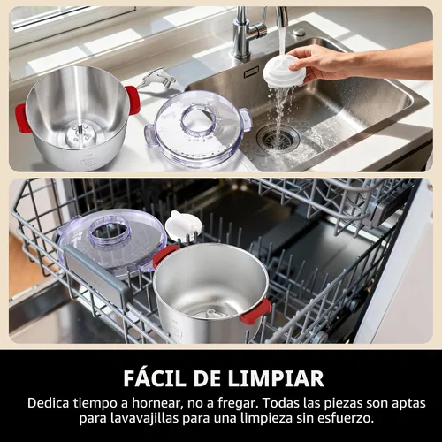 Vista 8 de AIZIYO DoughChief, Mezclador de masa de 5.3QT, Fabricador de masa con función de fermentación, Control de panel táctil, Tazón de acero inoxidable