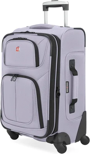 Vista 42 de SwissGear Sion Softside - Maleta giratoria expandible duradera y ligera, color negro, juego de 2 piezas (equipaje de mano / grande)