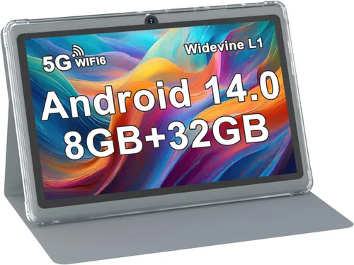 Vista 8 de Tableta con funda de 7 pulgadas Tablet Android 14, 8GB RAM (5GB expandible) 32GB ROM 7" Tabletas Soporta 1TB MicroSD, Batería Larga Dual Cámara