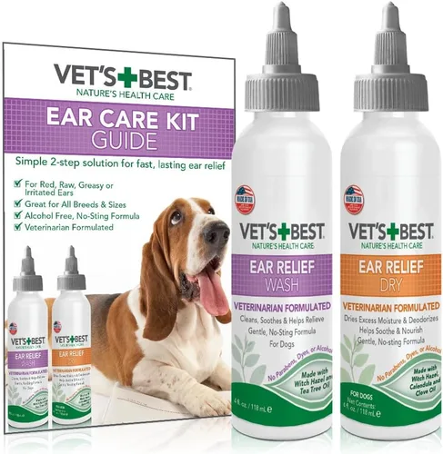 Vista 9 de Vet's Best Alivio para Oídos Secos para Perros, 4 oz Fight Dry Ears, Relieve Dry Discomfort & Odors, Supports Healthy Ears, Gentle Daily Cleansing