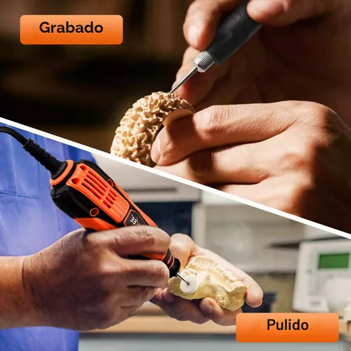 Vista 5 de Kit de herramienta giratoria GOXAWEE con 180 accesorios para herramienta giratoria y eje flexible y pinza universal, 5 velocidades variables Kit