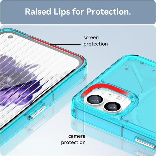 Vista 2 de Funda transparente para Nothing Phone 1, TPU suave a prueba de golpes, transparente a prueba de golpes, color azul
