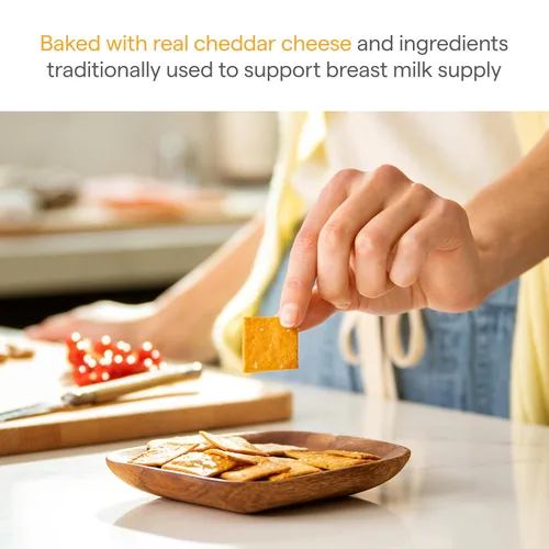 Vista 3 de Munchkin® Milkmakers® - Golosinas crujientes de queso cheddar para la lactancia, con avena y linaza, 6