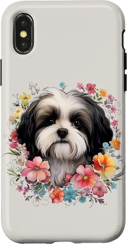 Vista 5 de Shih Tzu Mom Floral Dog Lover Vintage Flowers Cute Case for iPhone 17