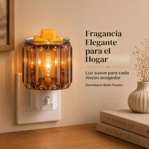 Vista 3 de MeplLivs Warmers Calentador de fragancia enchufable - Enchufe decorativo para calentar velas perfumadas (dorado)
