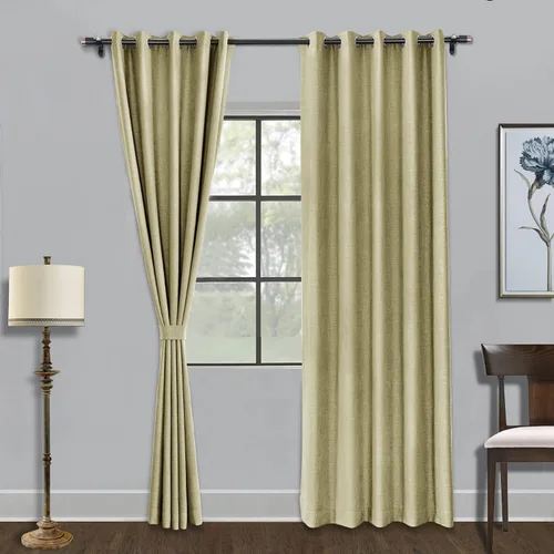 Vista 11 de Fcosie Cortinas opacas de 84 pulgadas de largo con textura de lino, con aislamiento térmico, con ojales en la parte superior con forro opaco blanco