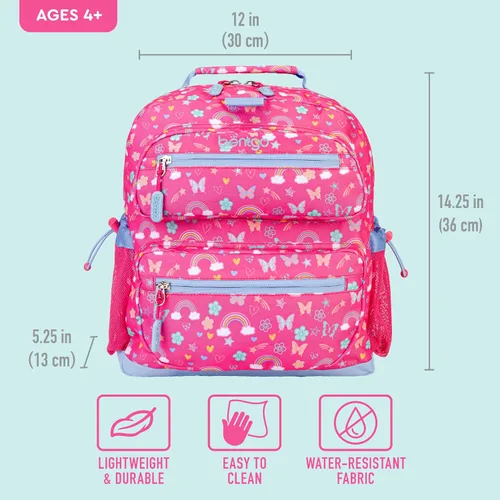 Vista 4 de Mochila Bentgo para Niños - Mochila Duradera y Ligera de 14", multicolorfantasía (Rainbows)