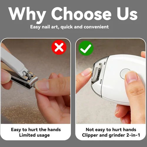 Vista 3 de Cortaúñas eléctrico automático 3 en 1, nuevo molinillo de uñas automático universal, recortador de uñas automático con luz y almacenamiento