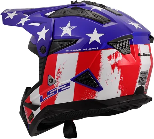 Vista 3 de LS2 Helmets Gate II - Casco integral para motocicleta MX Negro mate