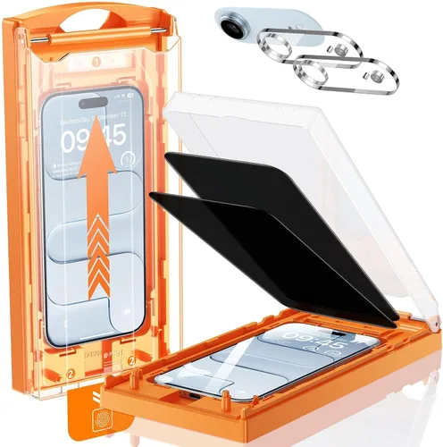 Vista 16 de Paquete de 2+2 protectores de pantalla de privacidad para iPhone 17