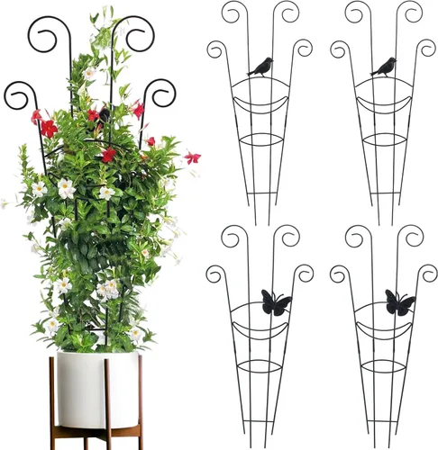 Vista 13 de ZOUTOG Paquete de 9 enrejados para plantas trepadoras al aire libre de 15 pulgadas, enrejado de jardín de metal inoxidable para plantas en maceta