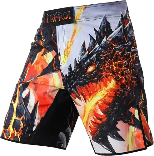 Vista 18 de LAFROI QJK01 Pantalones cortos para hombre, con cordón y 1 bolsillo, para artes marciales mixtas, cross training y boxeo Negro