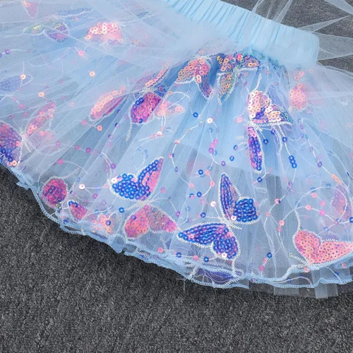 Vista 6 de IDOPIP Disfraz de mariposa para el primer cumpleaños de bebé niña con lentejuelas, falda tutú, diadema para sesión de fotos