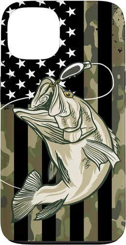 Vista 7 de Fishing Camouflage US American Flag Bass Fish Fisherman Camo Case for iPhone 17