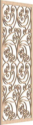 Vista 111 de 9 3/8"W x 24 3/8"H x 1/4"T Marilla Decorativos Paneles de Pared de Madera Calado, Abedul