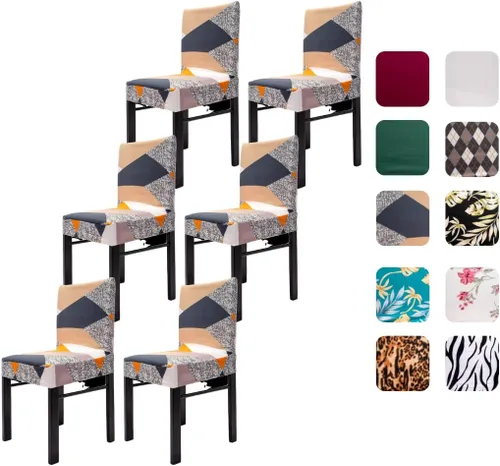 Vista 14 de Juego de 4 fundas para sillas de comedor, fundas elásticas de elastano para sillas, fundas protectoras para sillas Parsons, fundas extraíbles