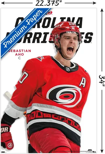 Vista 3 de Trends International NHL Carolina Hurricanes - Póster de pared Sebastian Aho Feature Series 23, 34 pulgadas de largo x 22.4 W, paquete de póster