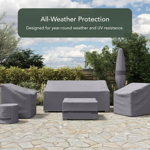 Vista 3 de CoverMates funda para mesa cuadrada decorativa Gris carbón - Cuadrado - Protección de mesa - Duradero - Ventilación de malla - Cordón - Dobladillo