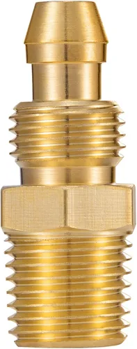 Vista 5 de 2 piezas de latón macizo de alta calidad, accesorios de repuesto reutilizables para manguera de identificación de 1/4 pulgadas, rígida NPT de 1/4