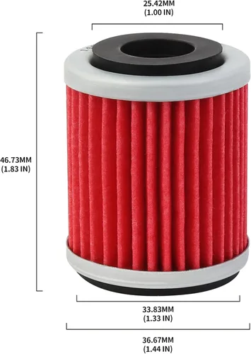 Vista 6 de AHL 142 Filtro de aceite 1UY-13440-01 1UY-13440-02 Compatible con Yamaha YFM350R Raptor 350 2005-2013 (rojo)