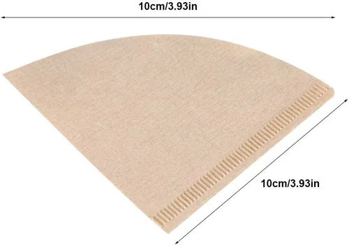 Vista 3 de Fdit 80 piezas de papel de filtro desechables de taza de café de goteo natural sin blanquear (V01)