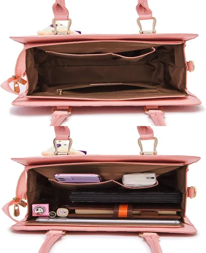Vista 68 de Bolsos de mano de moda para mujer, bolsa de hombro, asa superior, bolsa de mano, juego de 4 piezas