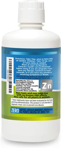 Vista 5 de NutriNoche Suplemento de zinc líquido cristalino puro - 30 PPM - Minerales coloidales