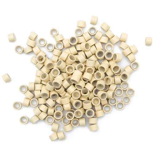 Vista 10 de Hairro Silicona Nano Anillo Perlas 200pcs 0.118 in Para Nano Link Cabello Kertain Cabello Humano Extensiones Beige