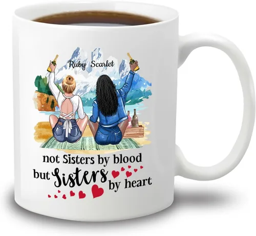 Vista 19 de Taza de café personalizada de la amistad para mejores amigos, mejores amigos, hermana del alma, tazas de café personalizadas para mejores amigas