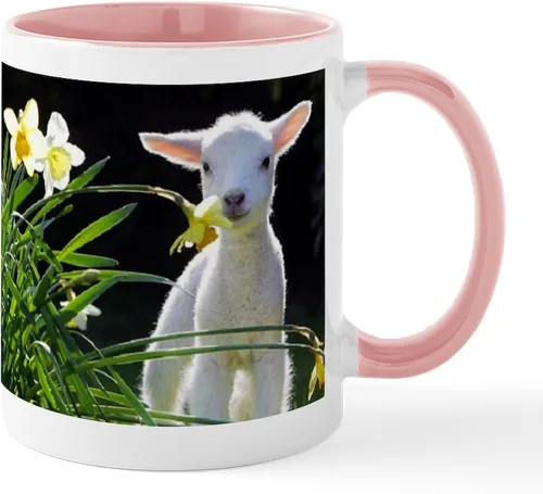 Vista 8 de CafePress EASTER LAMB AND FLOWERS - Taza de café de cerámica de 11 oz (11.0 fl oz)