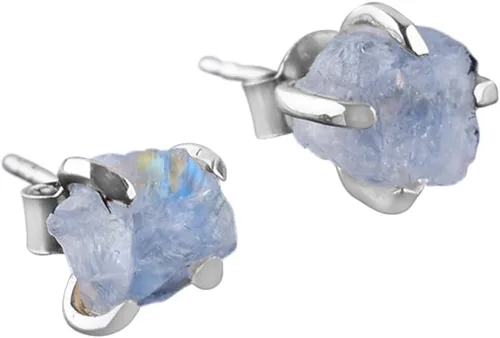 Vista 14 de AA Piedras Preciosas en Bruto Cristales de Piedras Ásperas Aretes de Perno Delicados para Mujeres, Joyería de Boda Hecha a Mano de Piedras